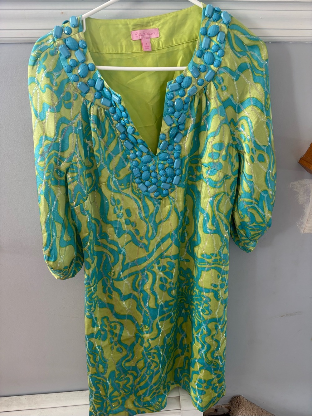 Women’s Lime & Turquoise Embellished Swim Cover-Up by Lilly Pulitzer